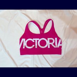 VS Hot Pink Logo Sports Bra
